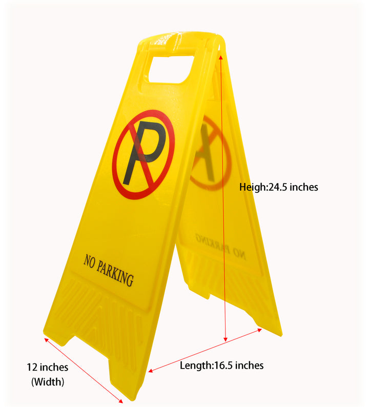 (Pack of 3) 2-Sided Fold-Out Floor Safety Sign with No Parking