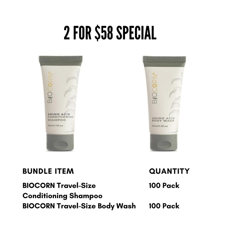 BIOCORN Travel Size Conditioning Shampoo & Body Wash 