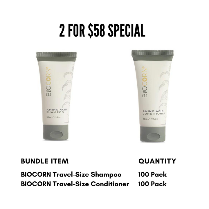 Travel Size BIOCORN Shampoo and Conditioner