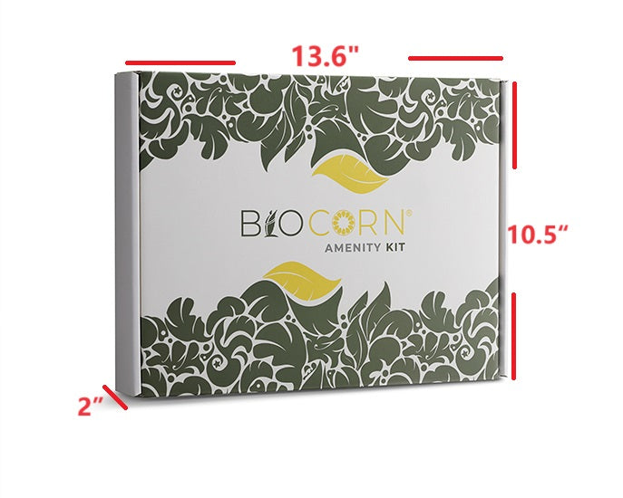 BIOCORN Travel Size Hotel Toiletries Accessories in the GIFT box size