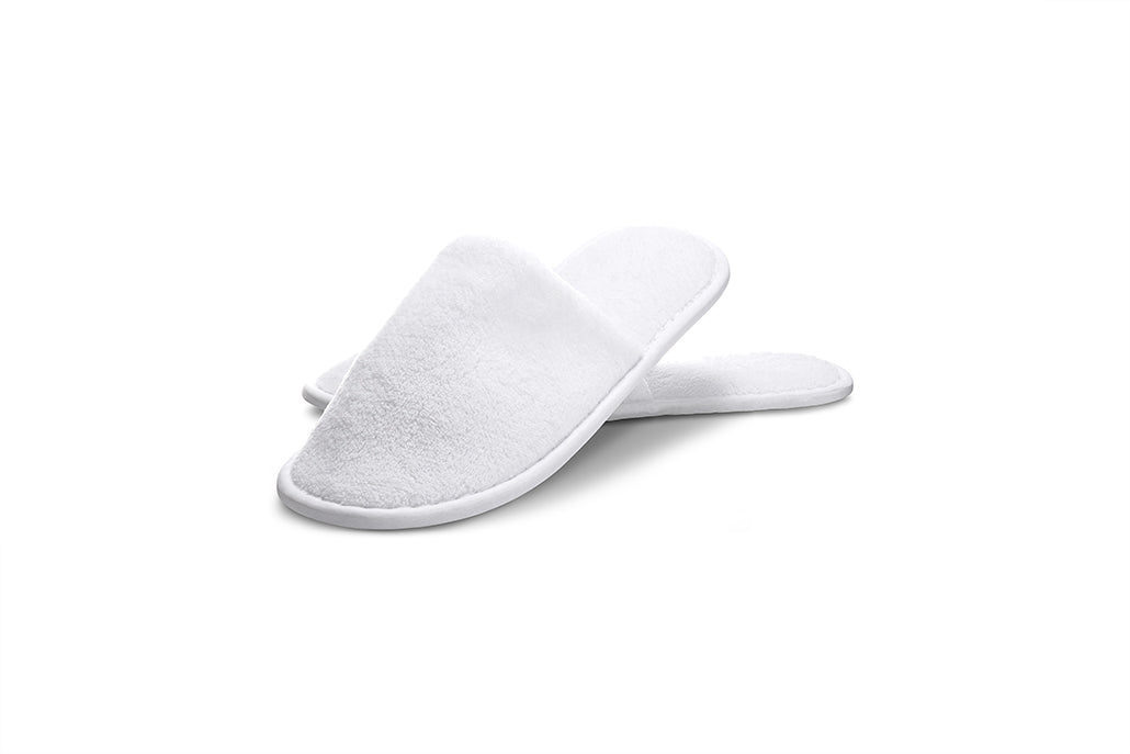 disposable guest white cotton slippers for vacation homes and hotels