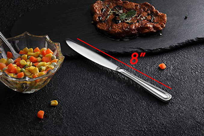 12-Piece Stainless Steel Silverware Dinner Knives Length