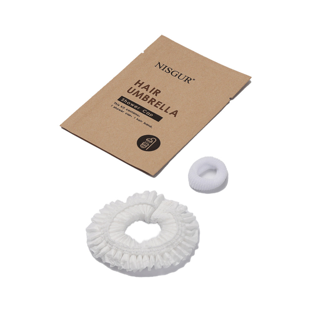 100 / 500 Pack Hotel Disposable Shower Cap with Hair Band Bulk - No Plastic Kraft Paper Bag