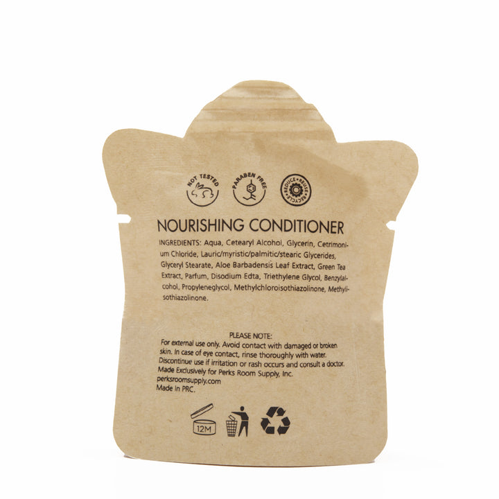 100-Pack Hotel Conditioner Bulk (Travel Size 0.75oz) No Plastic Kraft Paper Pouch - Aloe and Green Tea Extract