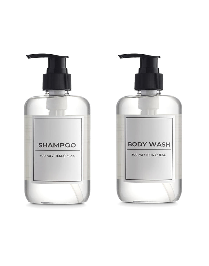 toiletries set of shampoo and body wash for vacation homes and hotels